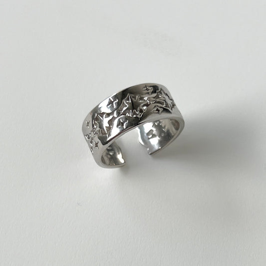 [ silver ] star lace ring [ free size ]