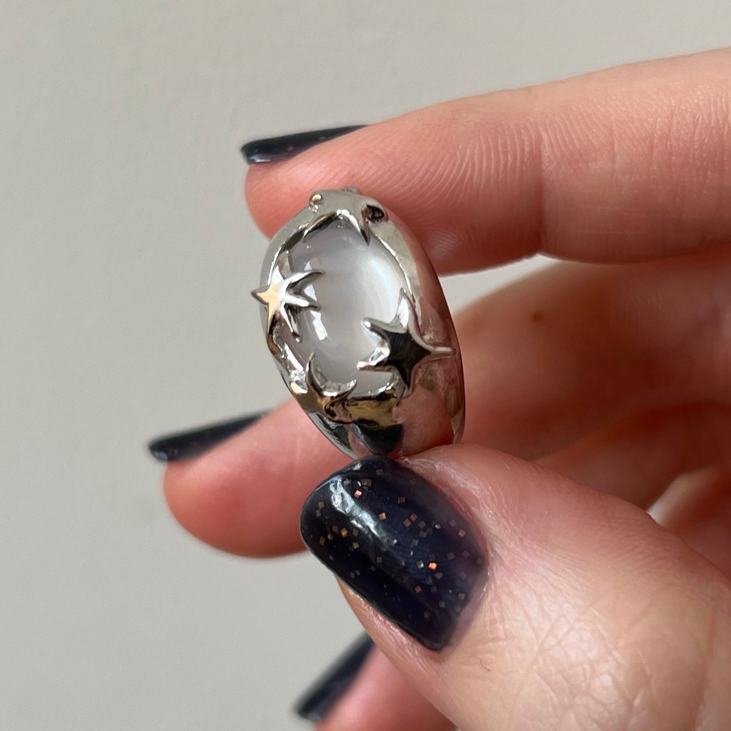 [ white moon stone ] twinkle ring silver