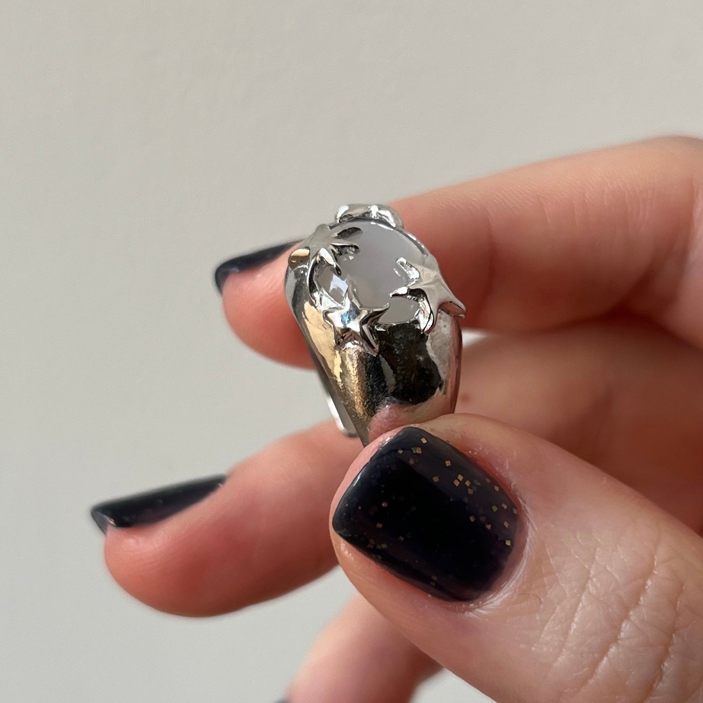 [ white moon stone ] twinkle ring silver