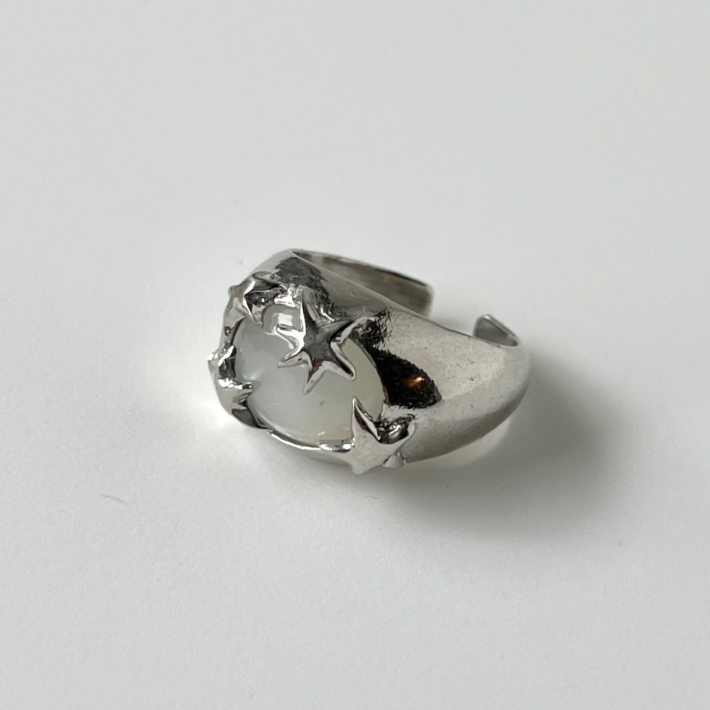 [ white moon stone ] twinkle ring silver