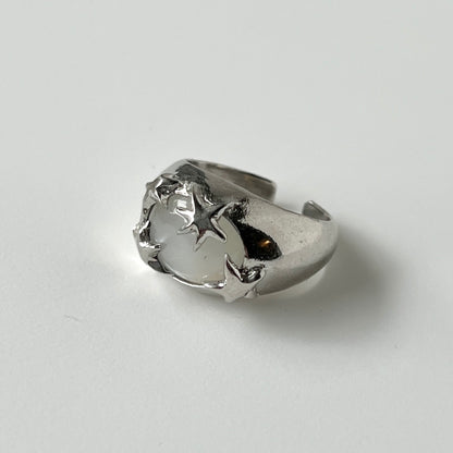 [ white moon stone ] twinkle ring silver