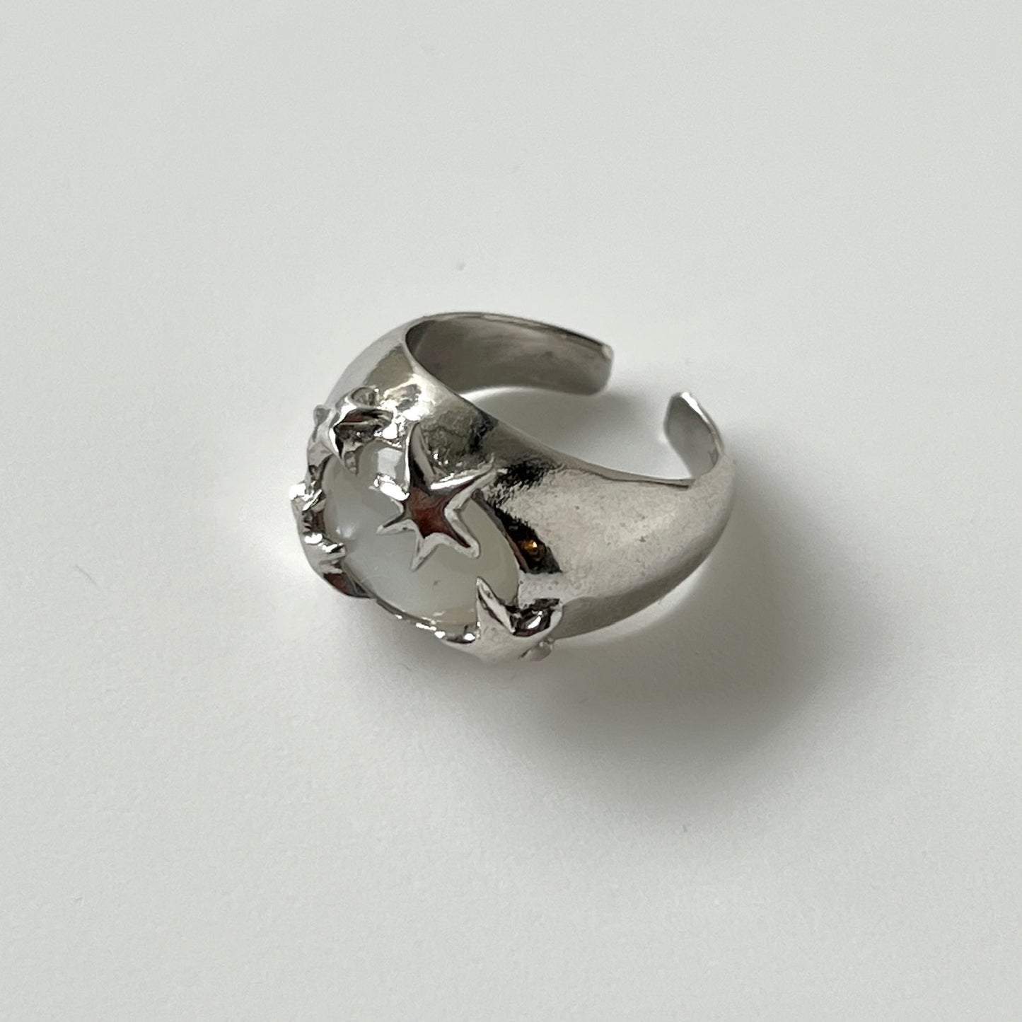 [ white moon stone ] twinkle ring silver