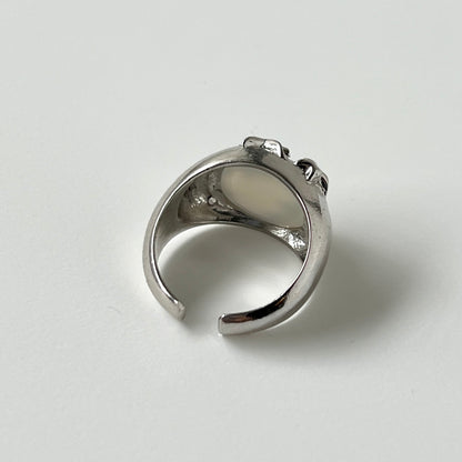 [ white moon stone ] twinkle ring silver