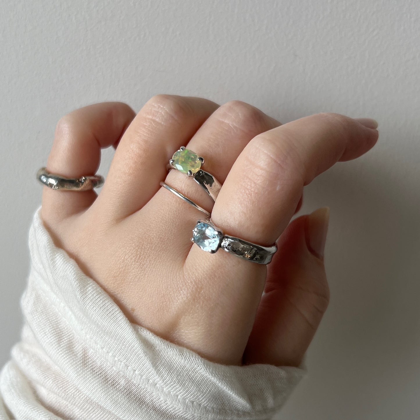 [ opal ] um silver ring [ free size ]