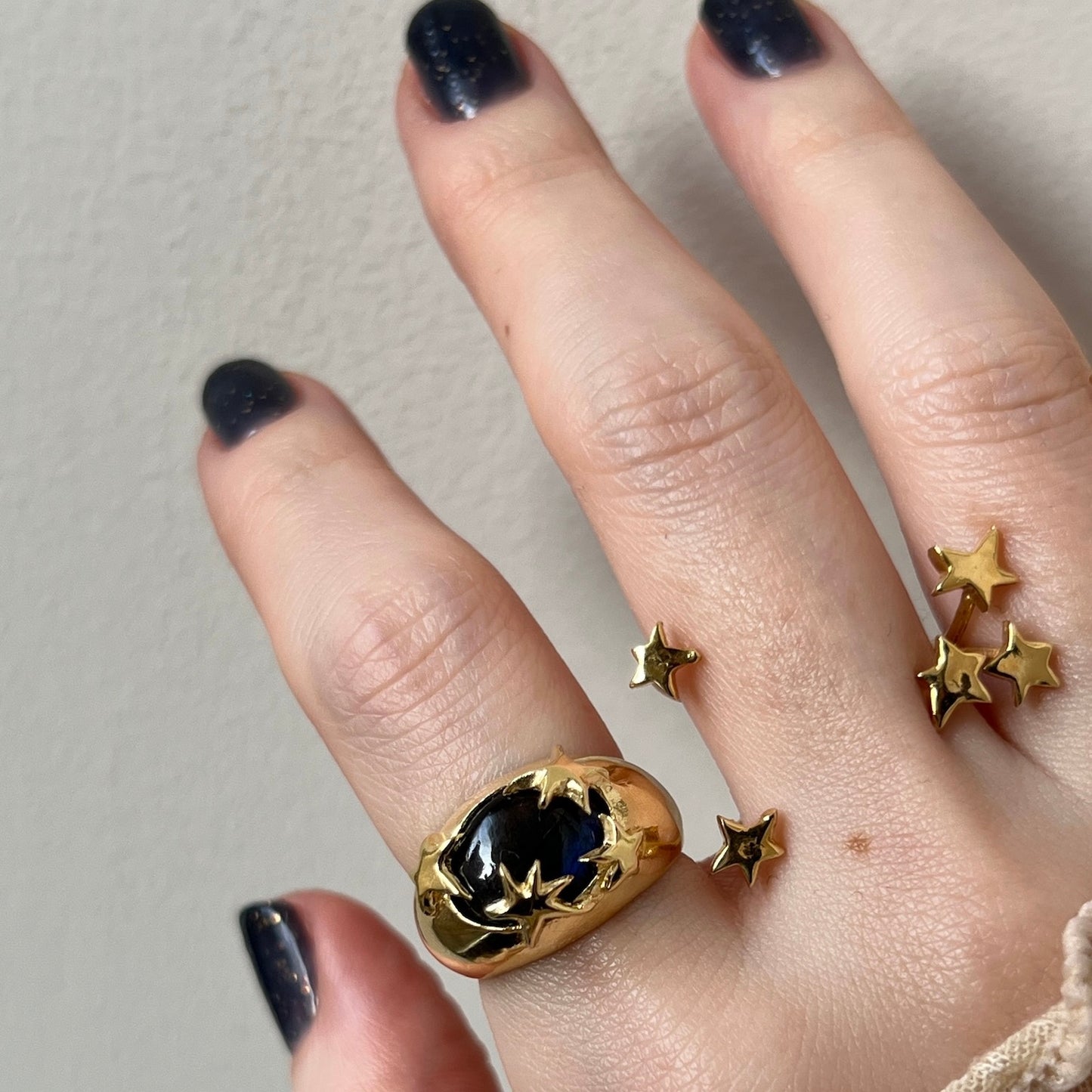 [ blue labradorite ] twinkle ring gold