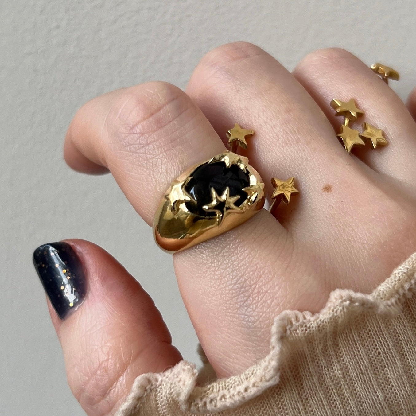 [ blue labradorite ] twinkle ring gold