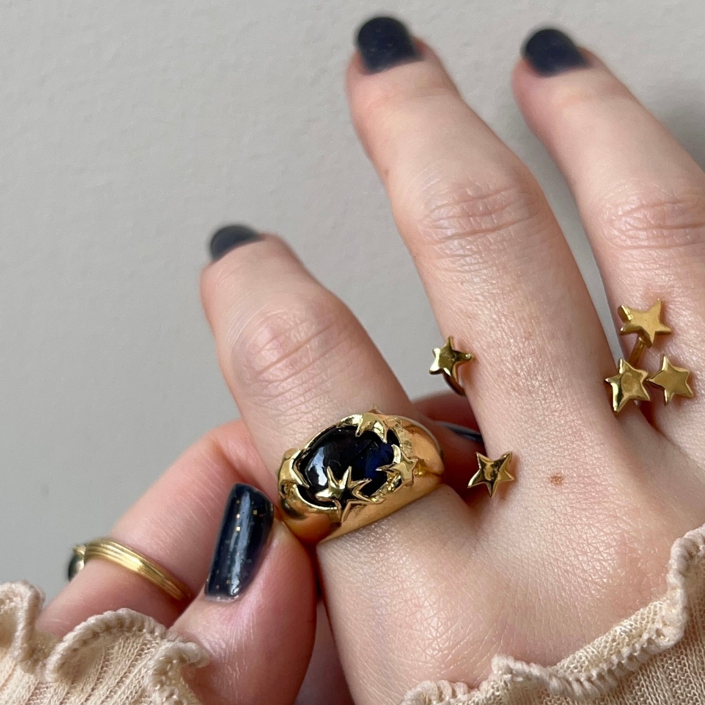 [ blue labradorite ] twinkle ring gold