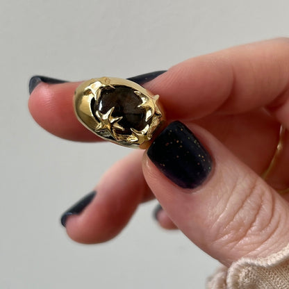 [ blue labradorite ] twinkle ring gold