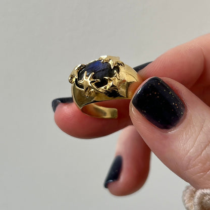 [ blue labradorite ] twinkle ring gold