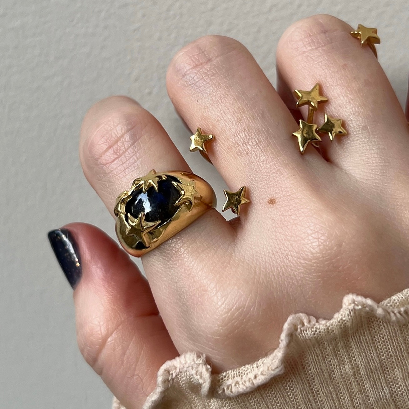 [ blue labradorite ] twinkle ring gold