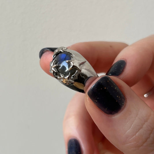 [ blue labradorite ] twinkle ring silver