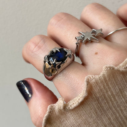 [ blue labradorite ] twinkle ring silver