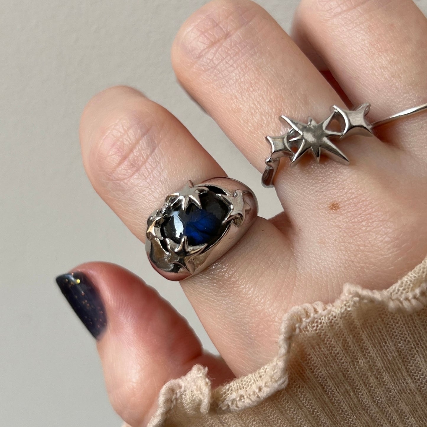 [ blue labradorite ] twinkle ring silver