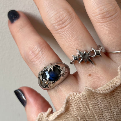 [ blue labradorite ] twinkle ring silver