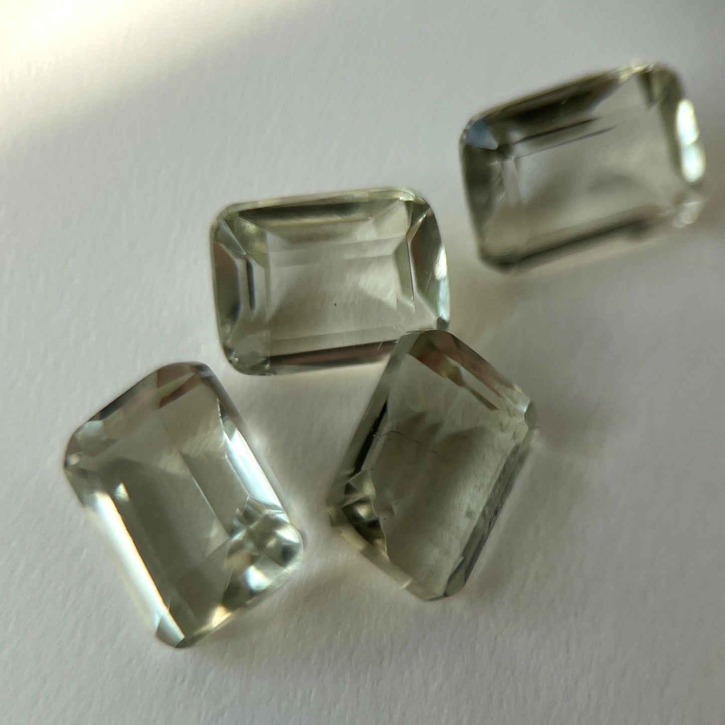 [ green amethyst ] rectangle sparkle gold