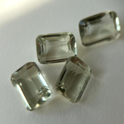 [ green amethyst ] rectangle sparkle gold