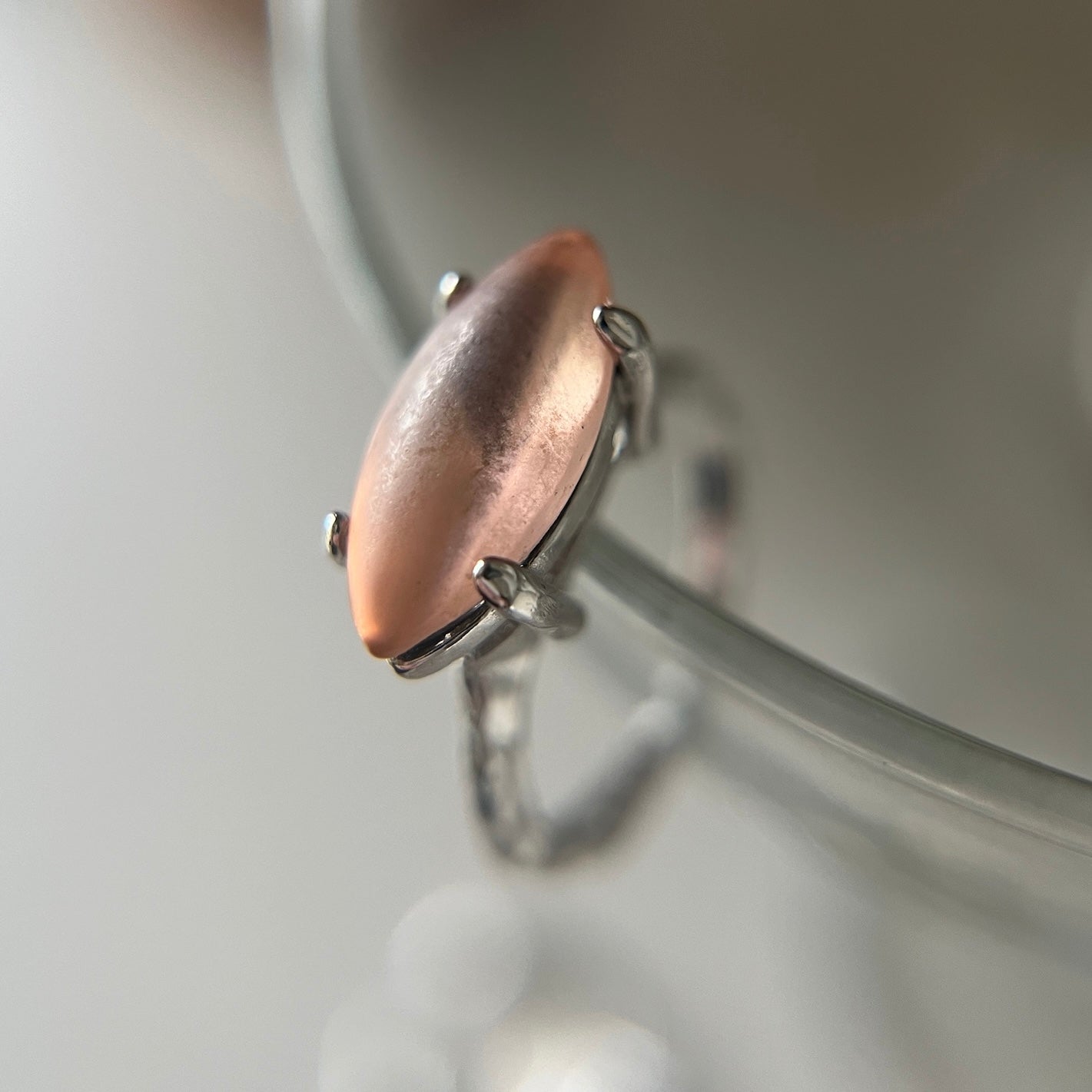[ pink ] gem MARQUISE silver
