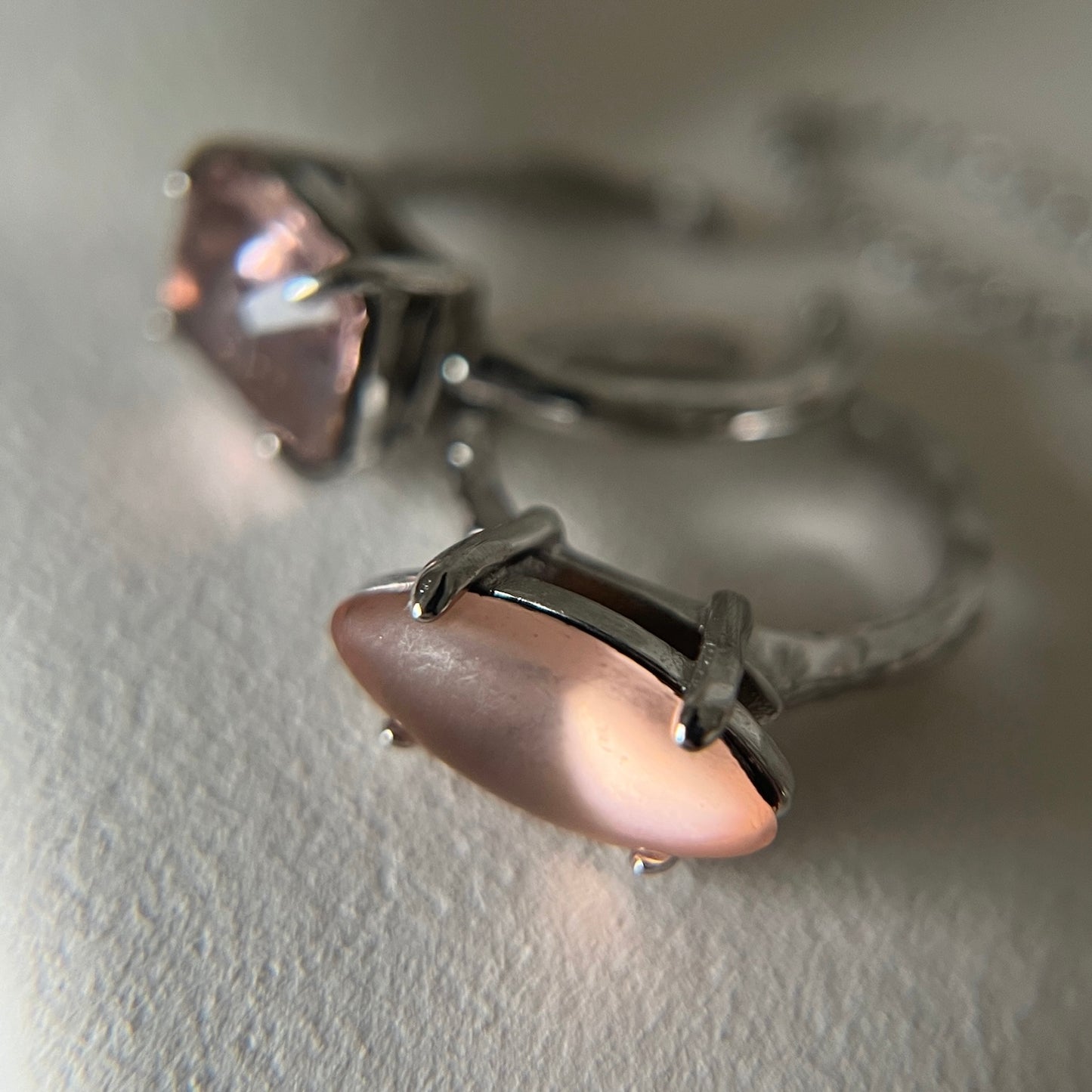 [ pink ] gem MARQUISE silver