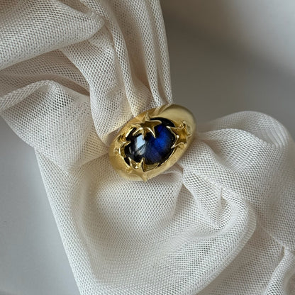 [ blue labradorite ] twinkle ring gold