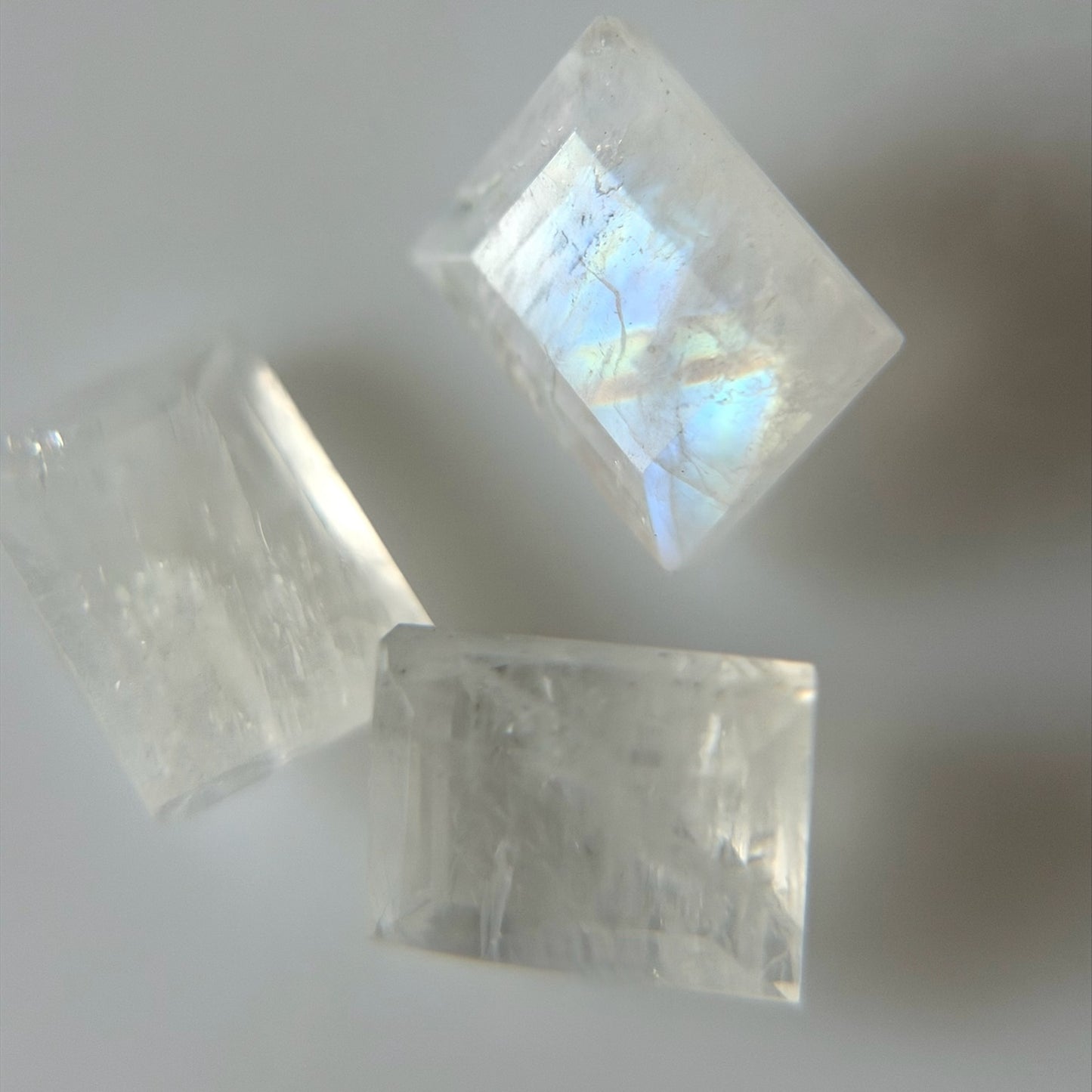 [ moon stone ] rectangle sparkle silver