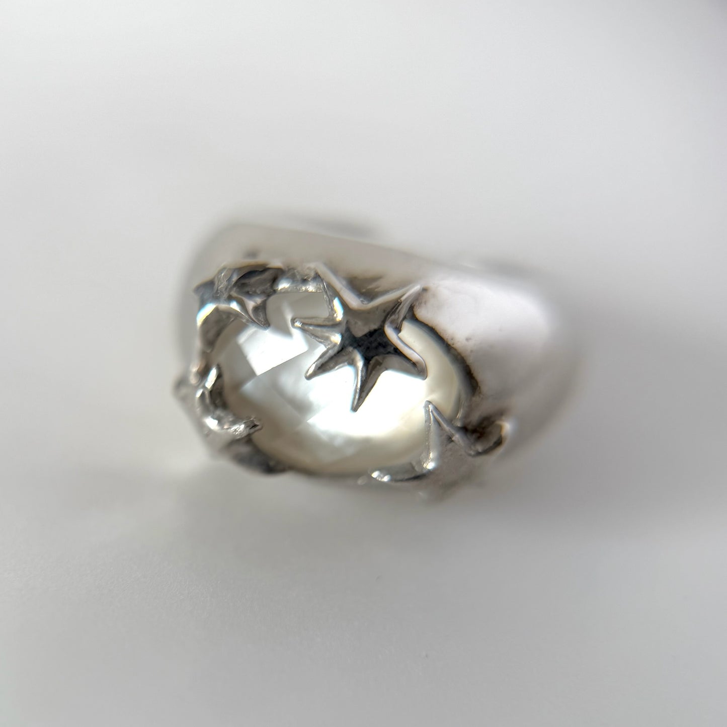[ mother of pearl doublet ] twinkle ring silver