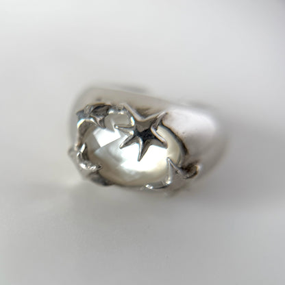 [ mother of pearl doublet ] twinkle ring silver