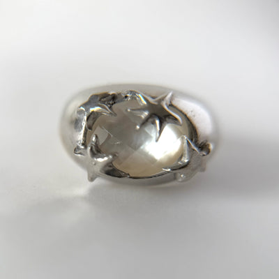 [ mother of pearl doublet ] twinkle ring silver