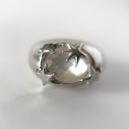 [ mother of pearl doublet ] twinkle ring silver