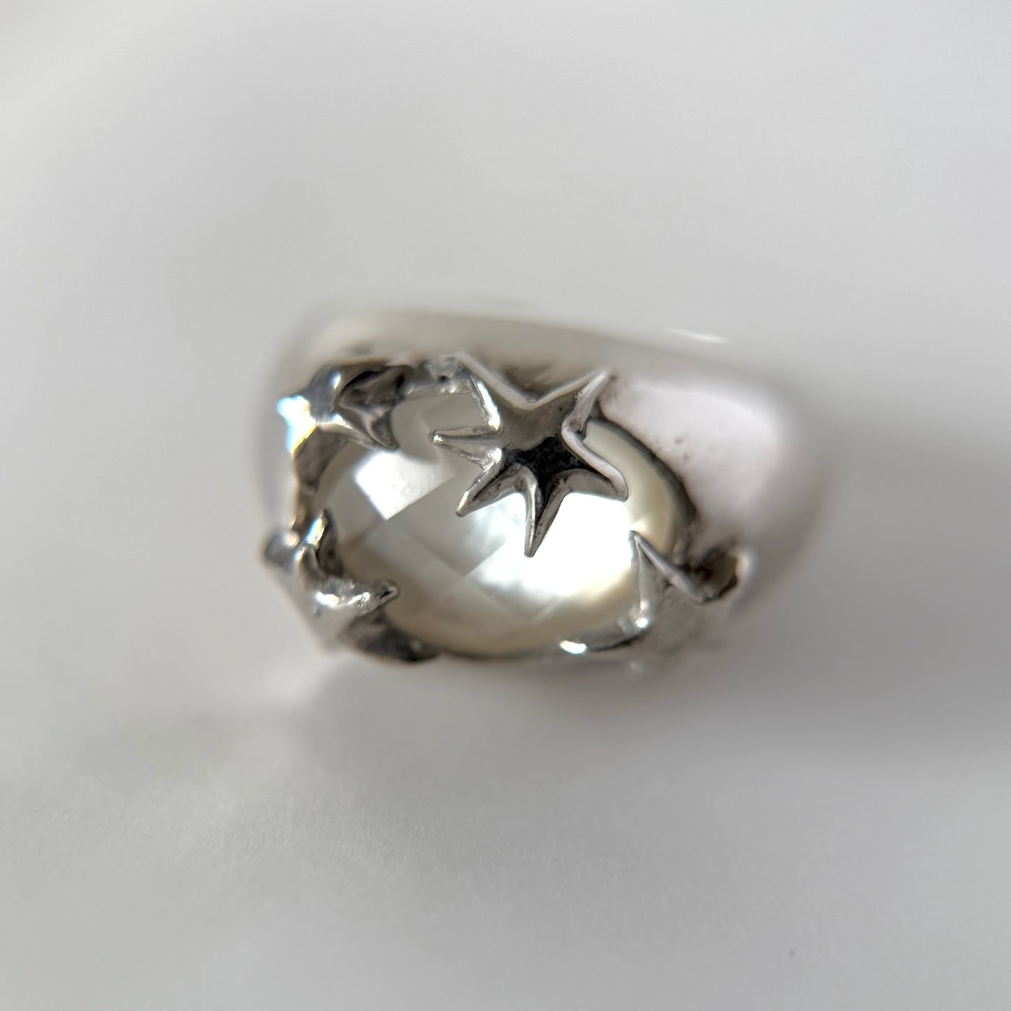 [ mother of pearl doublet ] twinkle ring silver