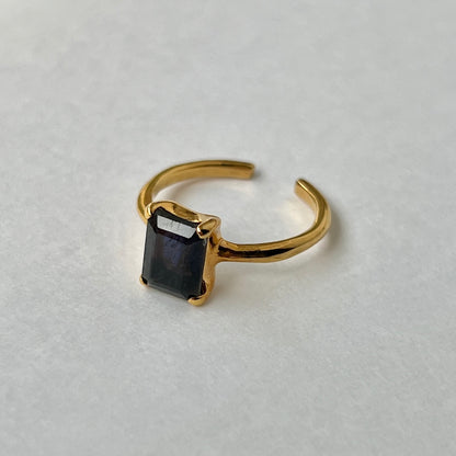 [ iolite ] rectangle faceted cut gold