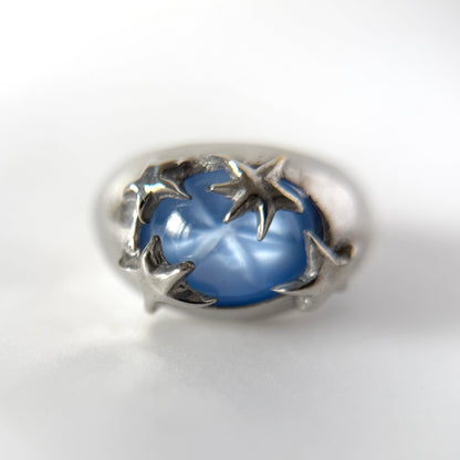 [ star blue ] twinkle ring silver