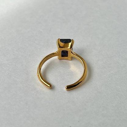 [ iolite ] rectangle faceted cut gold