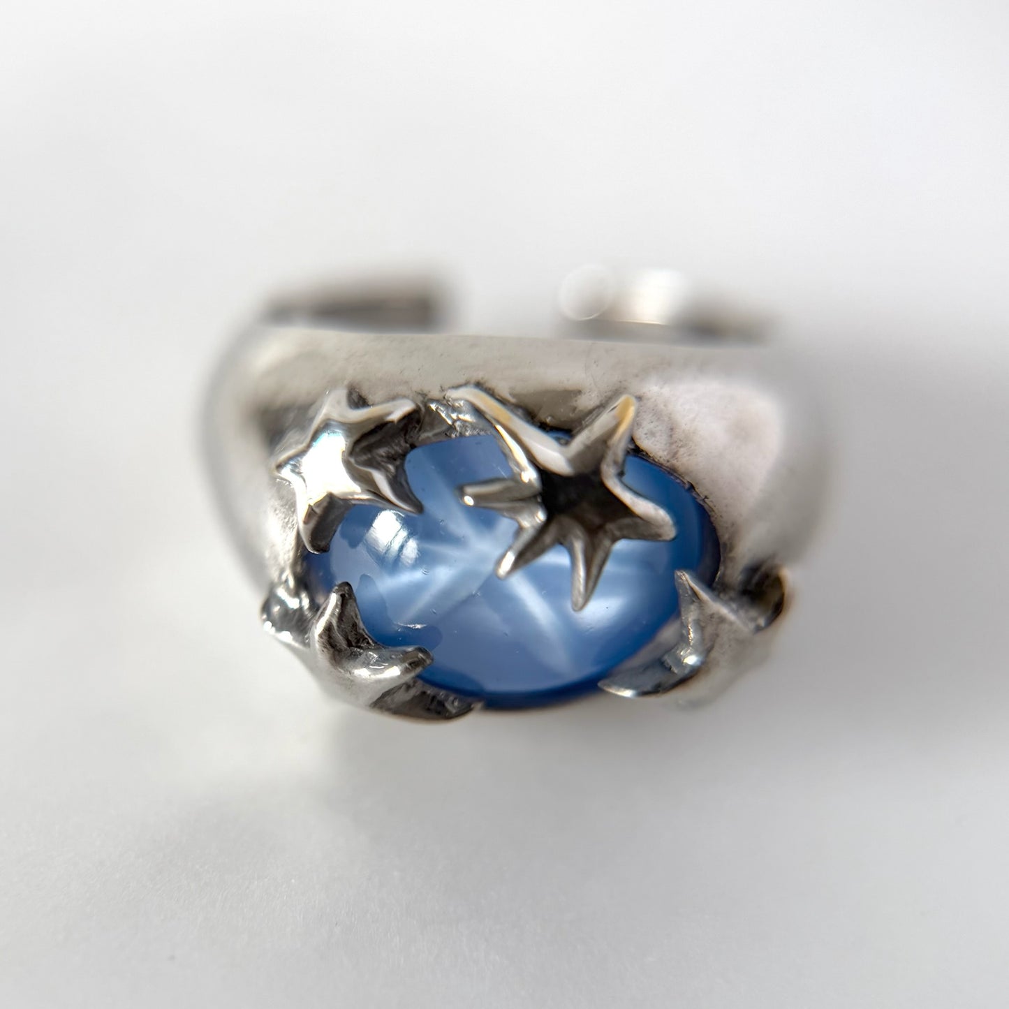 [ star blue ] twinkle ring silver