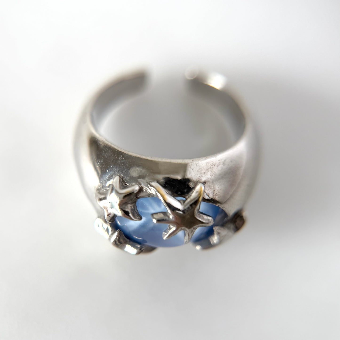 [ star blue ] twinkle ring silver
