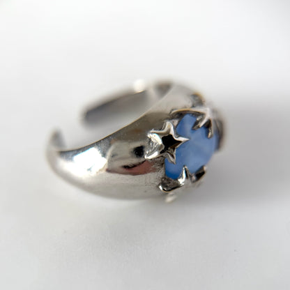 [ star blue ] twinkle ring silver