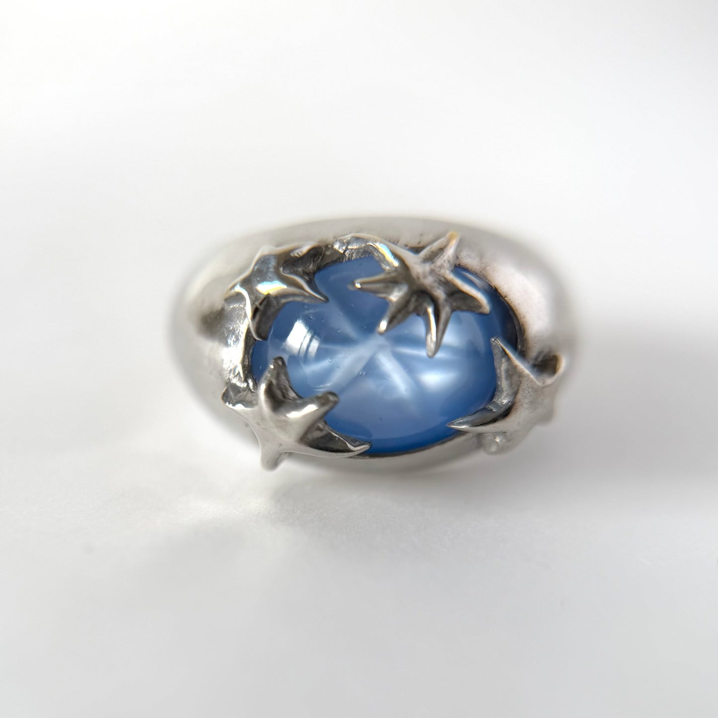 [ star blue ] twinkle ring silver