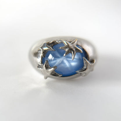 [ star blue ] twinkle ring silver