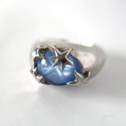 [ star blue ] twinkle ring silver
