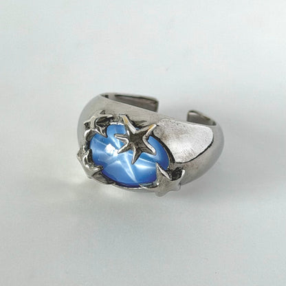 [ star blue ] twinkle ring silver