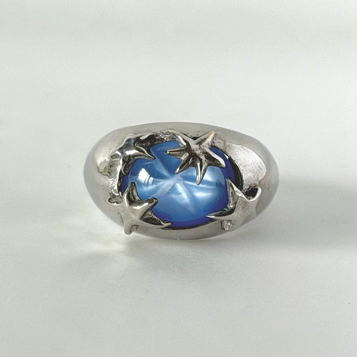 [ star blue ] twinkle ring silver