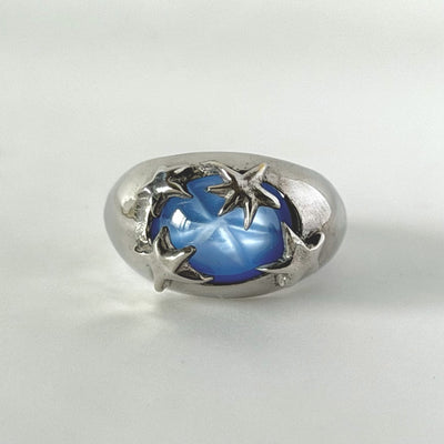 [ star blue ] twinkle ring silver
