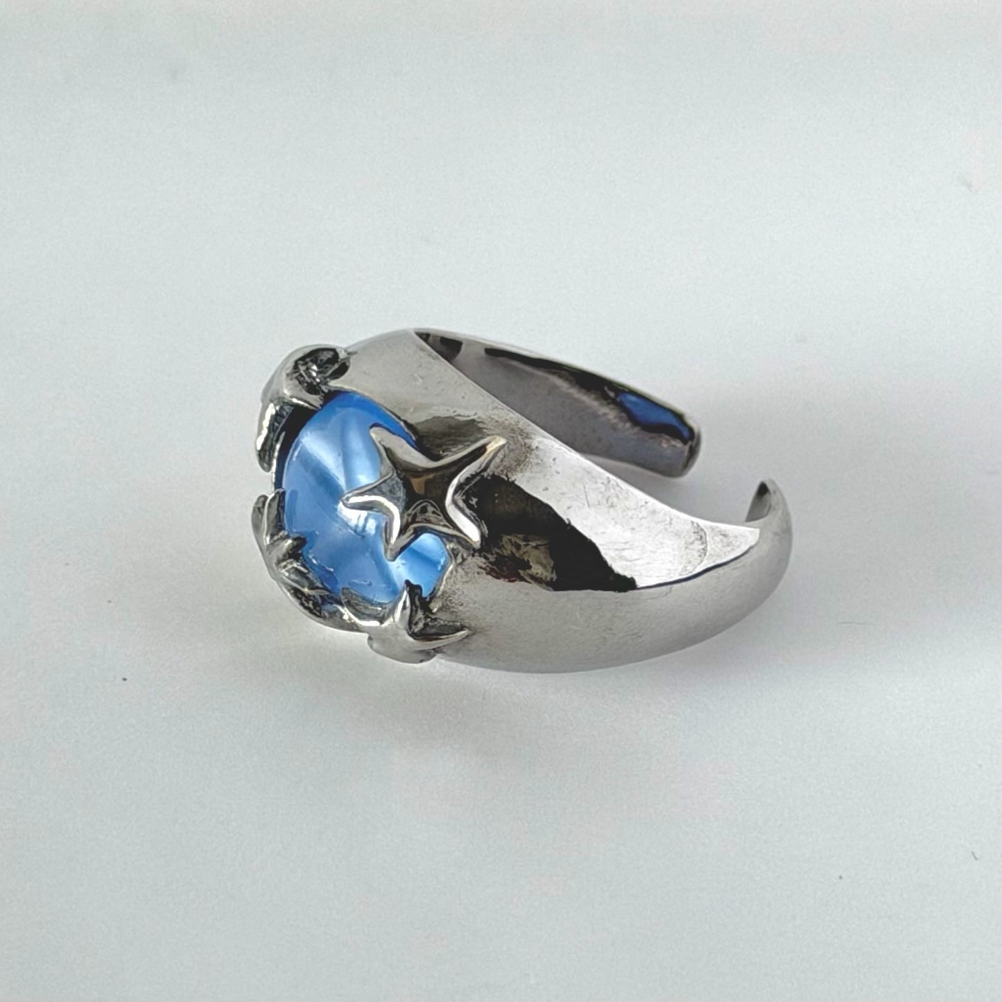 [ star blue ] twinkle ring silver
