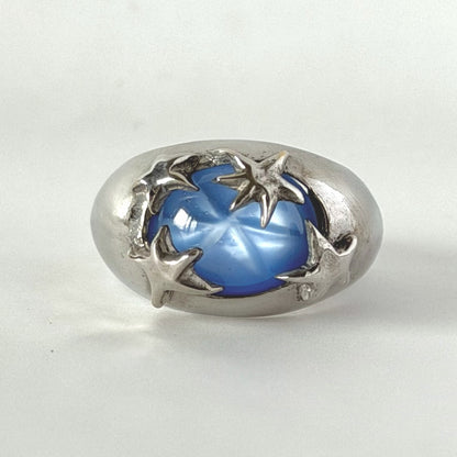 [ star blue ] twinkle ring silver