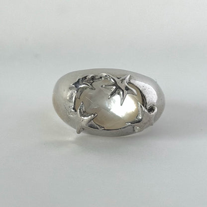 [ mother of pearl doublet ] twinkle ring silver