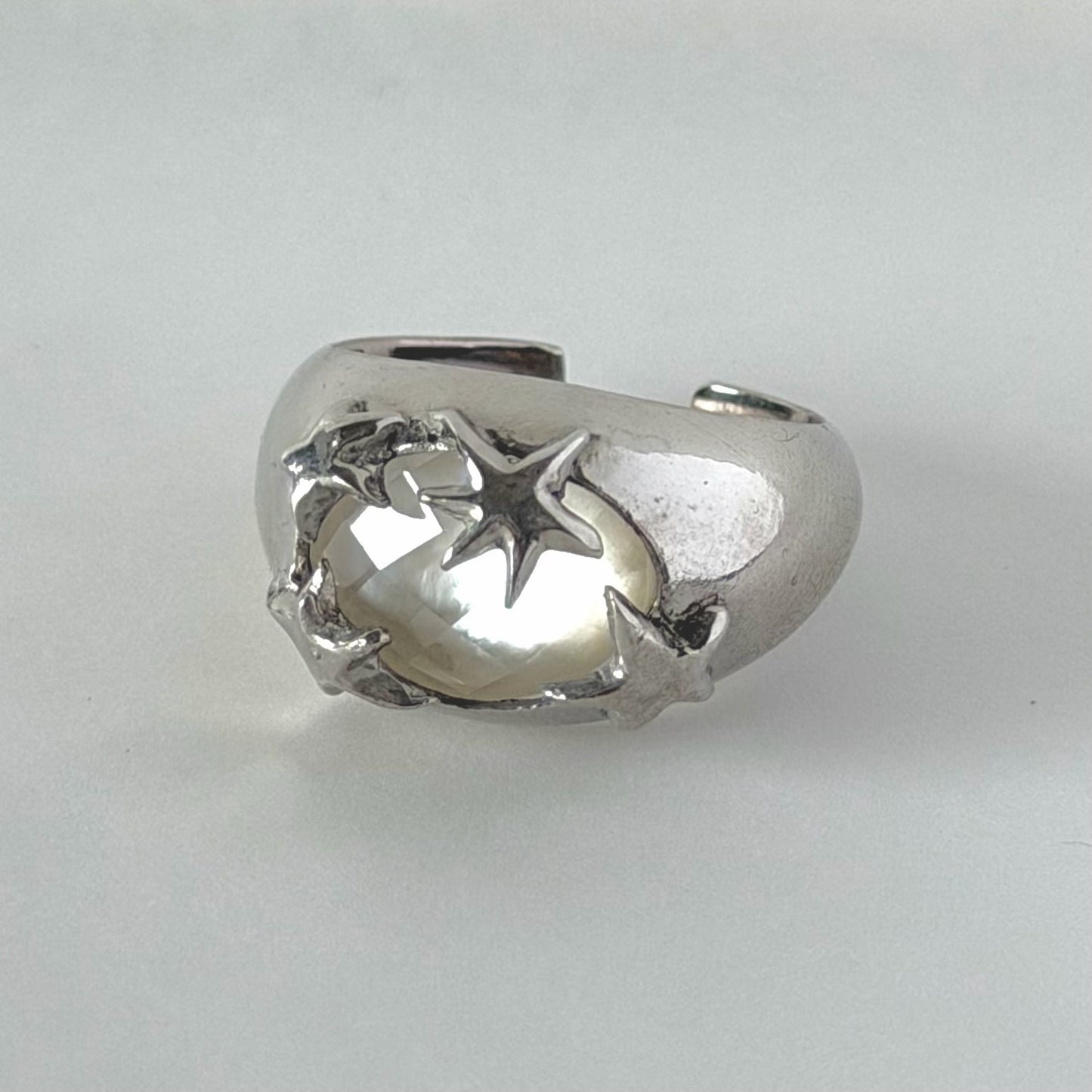 [ mother of pearl doublet ] twinkle ring silver