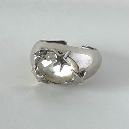 [ mother of pearl doublet ] twinkle ring silver