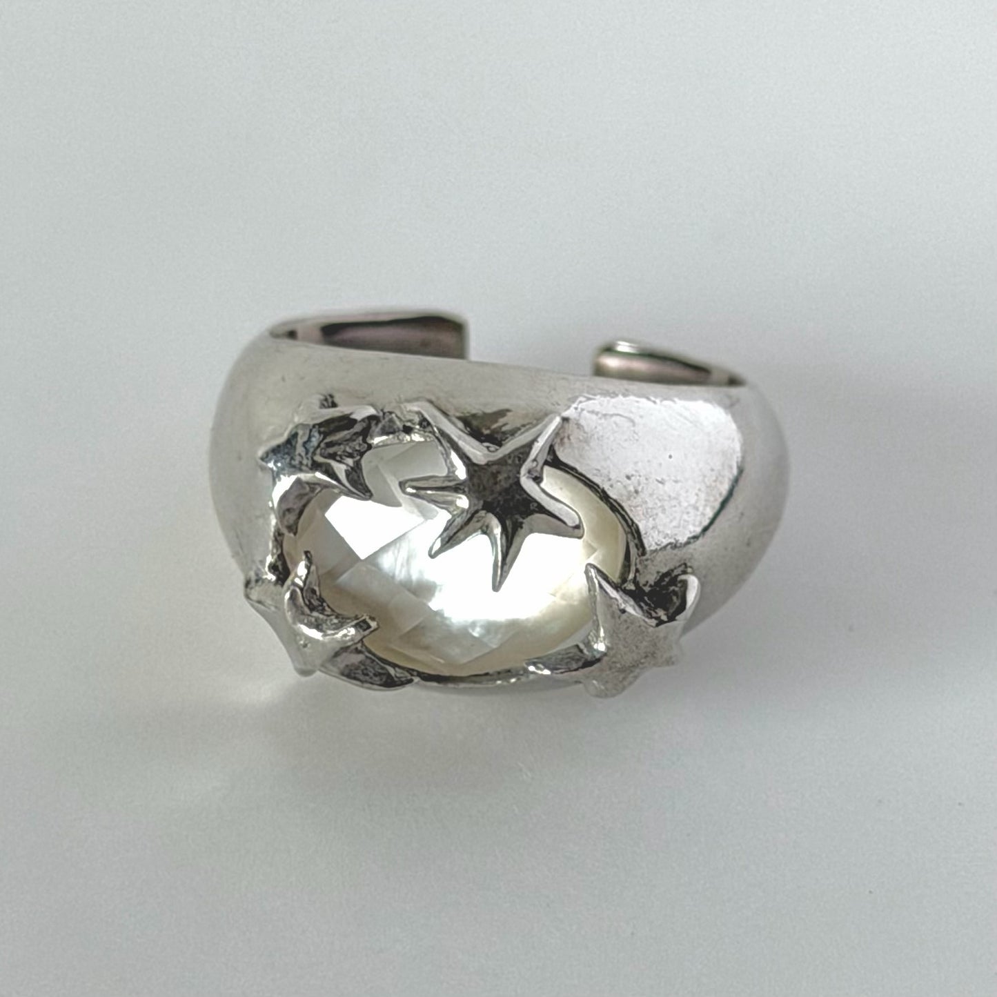 [ mother of pearl doublet ] twinkle ring silver