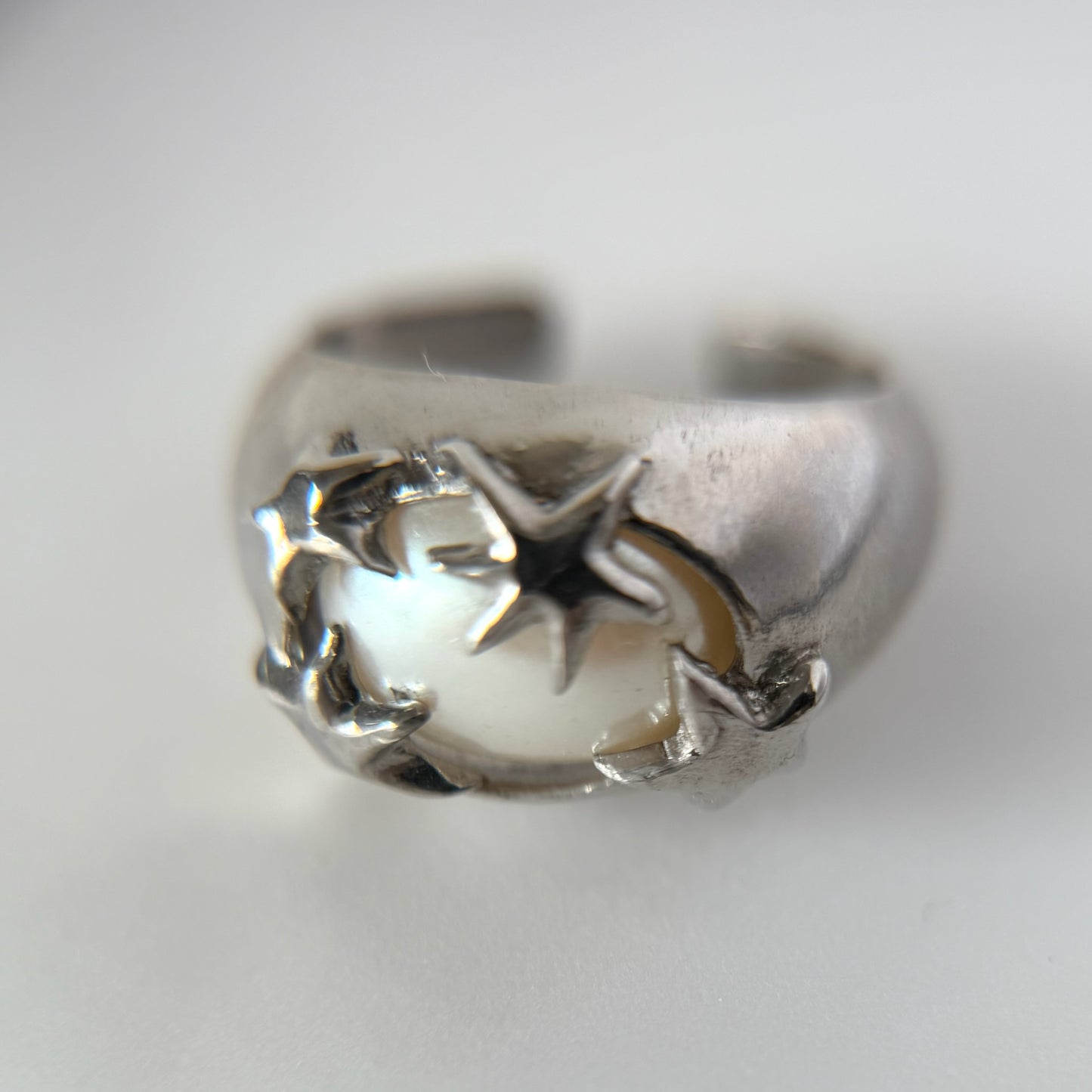 [ vintage pearl ] twinkle ring silver