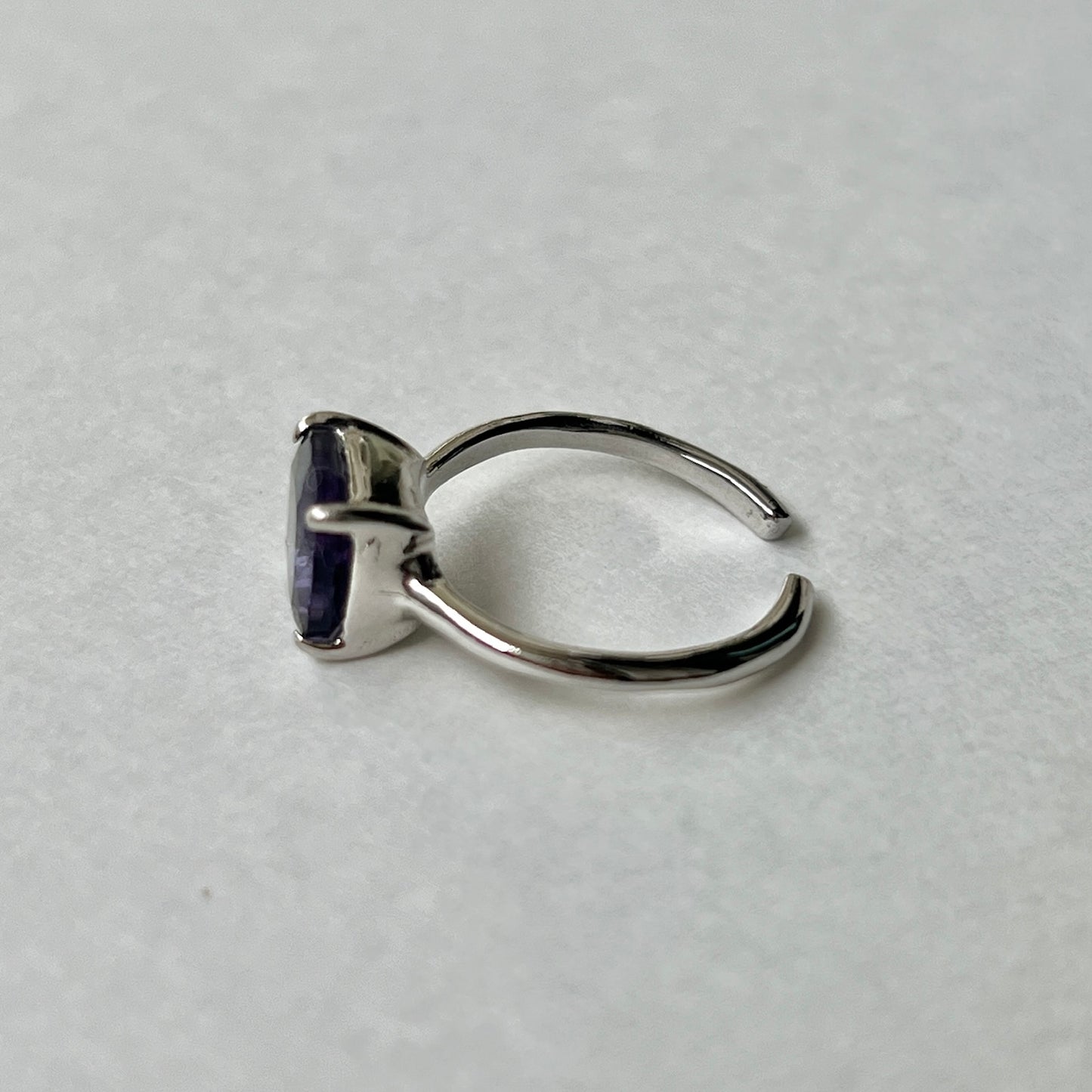 [ fluorite ] square faceted cut silver