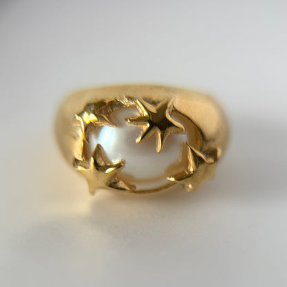 [ vintage pearl ] twinkle ring gold